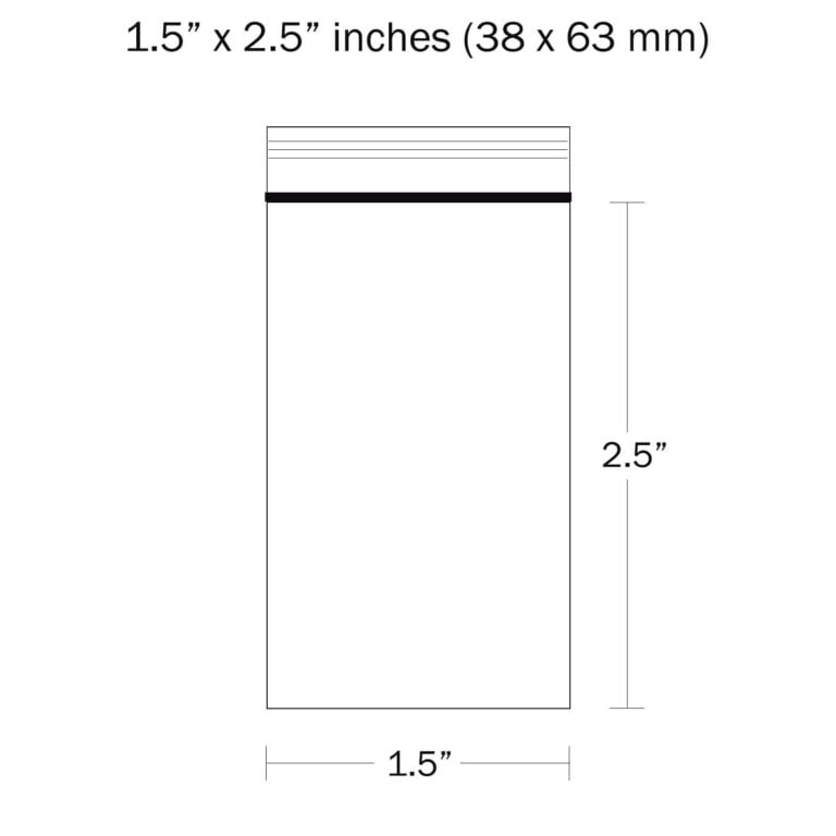 1.5 x 2.5 Inches Plain Grip Seal Bags