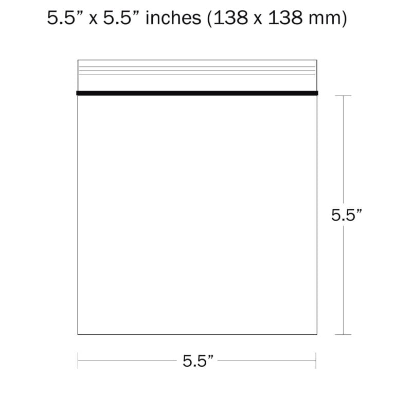 5.5 x 5.5 Inches Plain Grip seal Bags