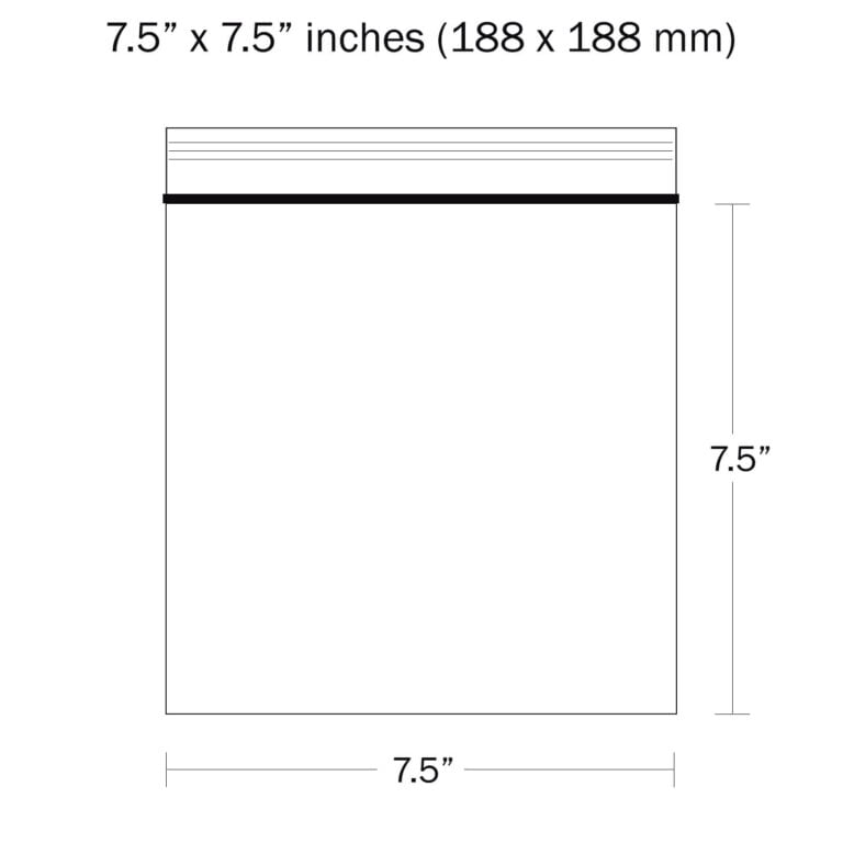 7.5 x 7.5 Inches Plain Grip seal Bags