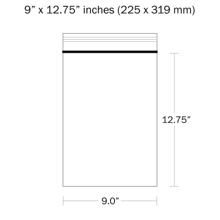 9" x 12.75" Plain Grip seal Bags