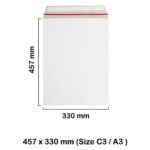 A3 C3 White All Board 457mm x 330mm Envelopes - Pocket Style Envelopes with Peel & Seal Strip