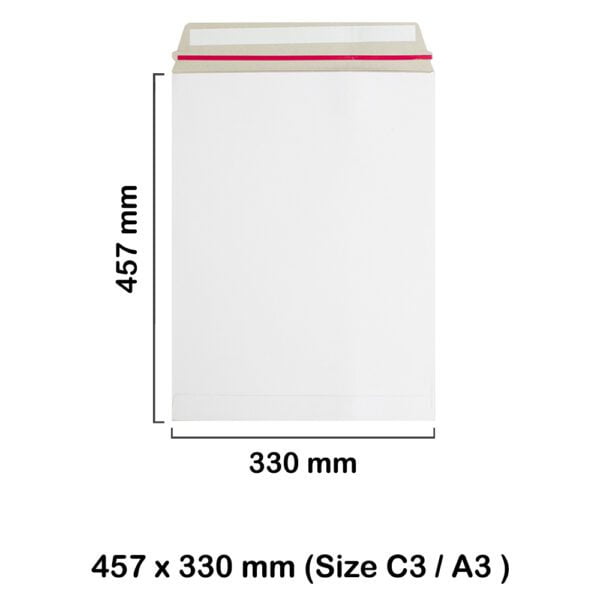 A3 C3 White All Board 457mm x 330mm Envelopes - Pocket Style Envelopes with Peel & Seal Strip