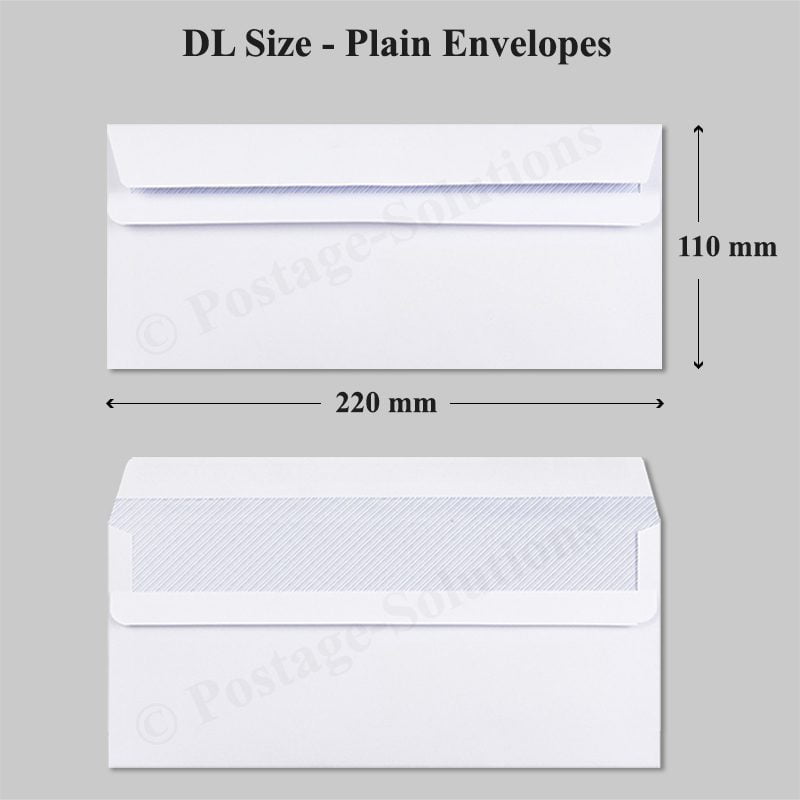 DL Size 220 X 110 Mm White Envelopes Plain NO WINDOW 90gsm DL Size 220 X 110 Mm White Envelopes Plain NO WINDOW 90gsm