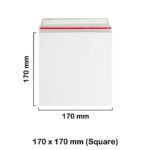 170x170 mm White Board Envelopes with Peel & Seal Strip - Square Envelopes