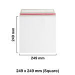 249x249 mm White Board Envelopes with Peel & Seal Strip - Square Envelopes
