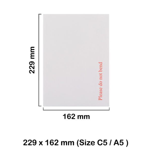 C5 A5 White Hard Board Back Envelopes