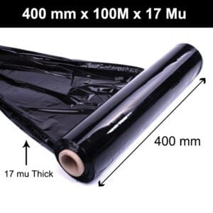 BLACK PALLET STRETCH SHRINK WRAP CAST PACKING CLING FILM - 400mm x 100M x 17Mu