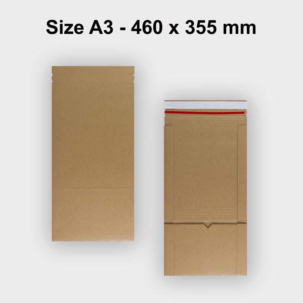 460 x 355 x 100 mm Book Wrap Cardboard Boxes E-Flute Mailer For A3