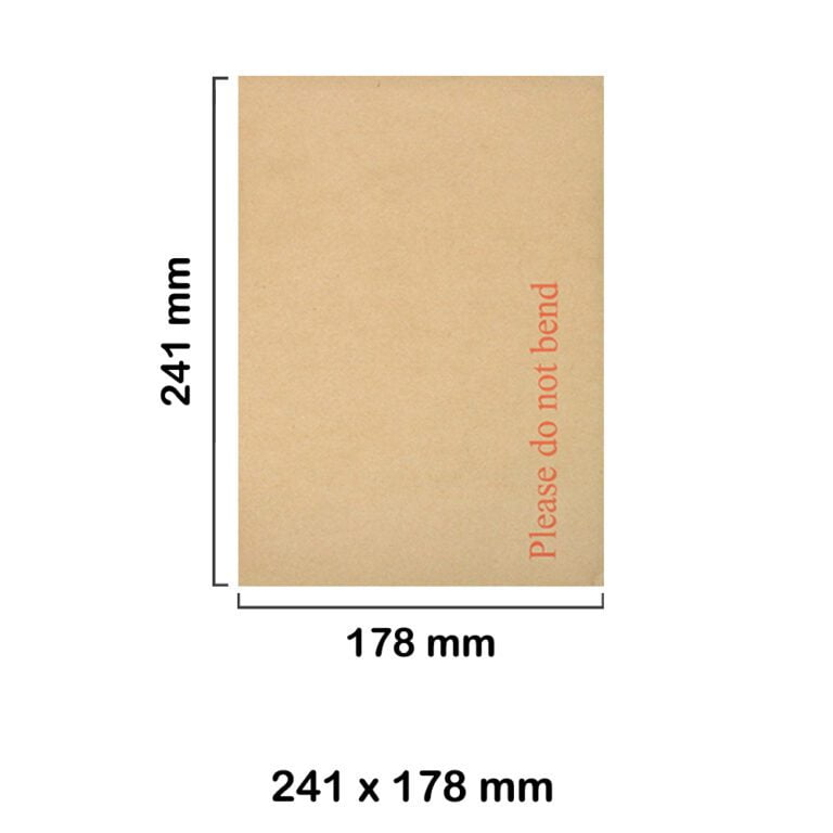 241X178 mm Manilla Hard Board Backed Envelopes