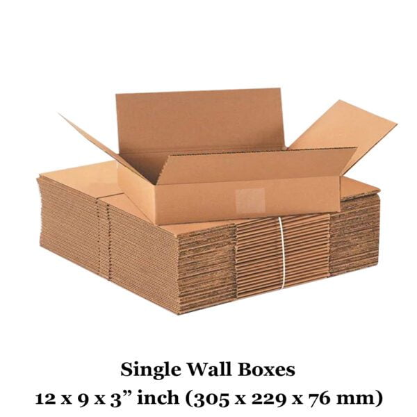 12" x 9" x 3" 305mm x 229mm x 76mm Single Wall Boxes