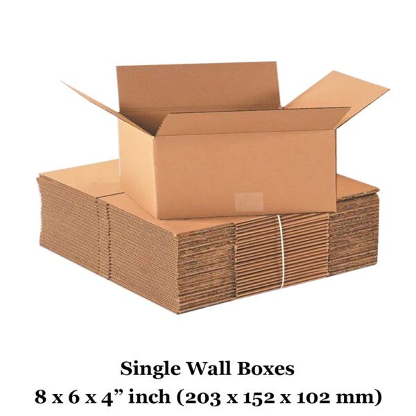8" x 6" x 4" 203mm x 152mm x 102mm Single Wall Boxes