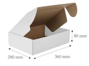 Die Cut Boxes  (White) - 360 x 280 x  80 mm (14 x 11 x 3 inches)