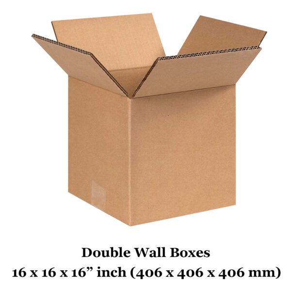 16" x 16" x 16" 406mm x 406mm x 406mm Double Wall Cardboard Boxes