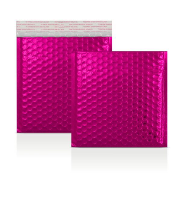 Pink Metallic Strong Seal Bubble Envelopes - 165 x 165 mm - CD