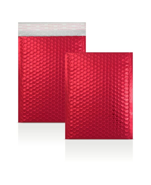 Red Metallic Strong Seal Bubble Envelopes - 250 x 180 mm - DVD