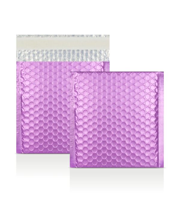 Lilac Metallic Strong Seal Bubble Envelopes - 165 x 140 mm