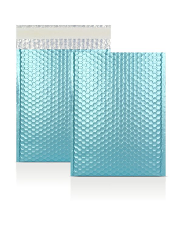 Ice Blue Metallic Strong Seal Bubble Envelopes - 324 x 230 mm - C4