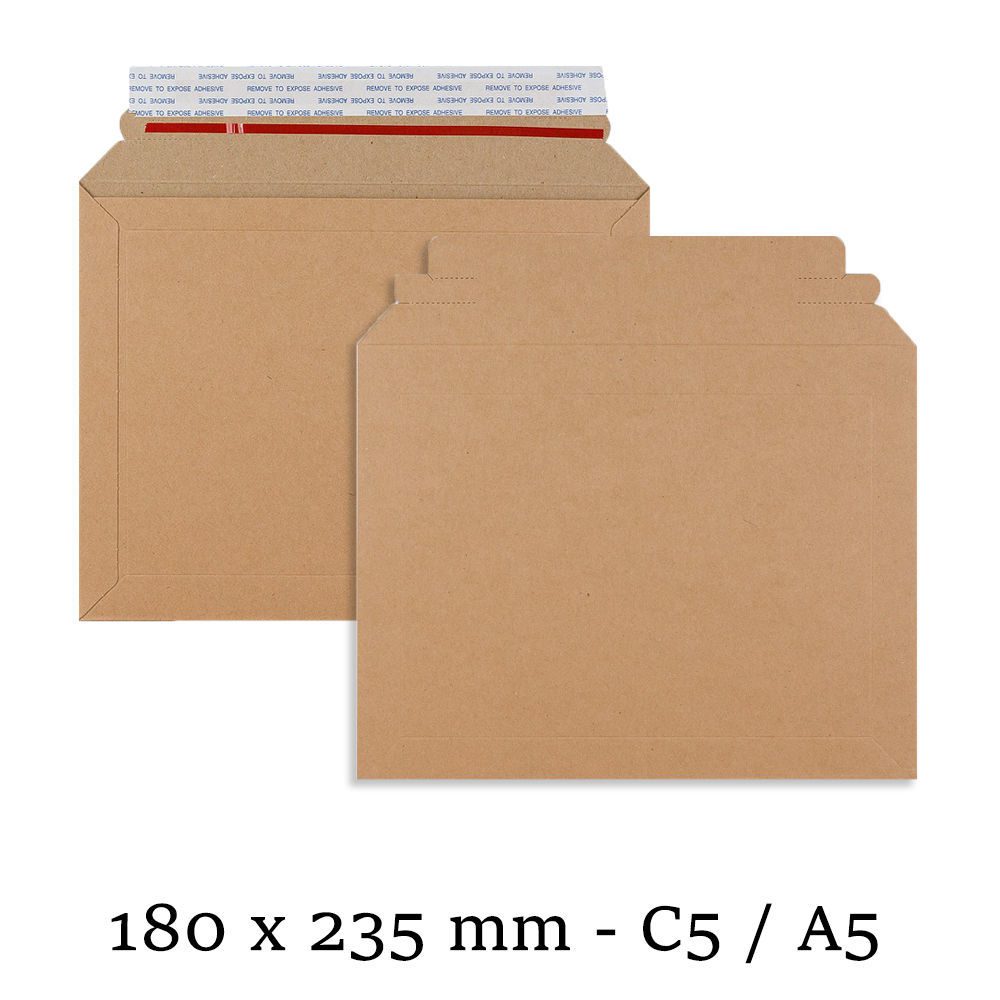 C5 A5 Capacity Book Mailer (E-Flute) Premium Corrugated Board (400 GSM Thick) - 180x235 mm