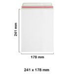 241x178 mm White All Board Envelopes - Pocket Style