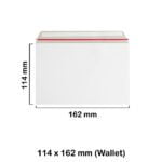 A6 C6 White All Board 114mm x 162mm Envelopes - Wallet Style
