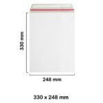 330x248 mm White Board Envelopes with Peel & Seal Strip - Pocket Style Envelopes