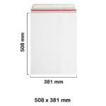 508x381 mm White Board Envelopes with Peel & Seal Strip - Pocket Style Envelopes