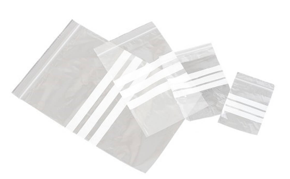 Write on panel grip seal bags