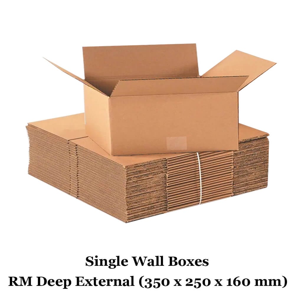 350mm x 250mm x 160mm ( External Size ) Single Wall Boxes For Royal Mail Small Parcel