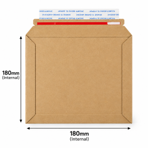 180 x 180mm Brown Rigid Cardboard Mailers 400gsm with Peel and Seal Closure